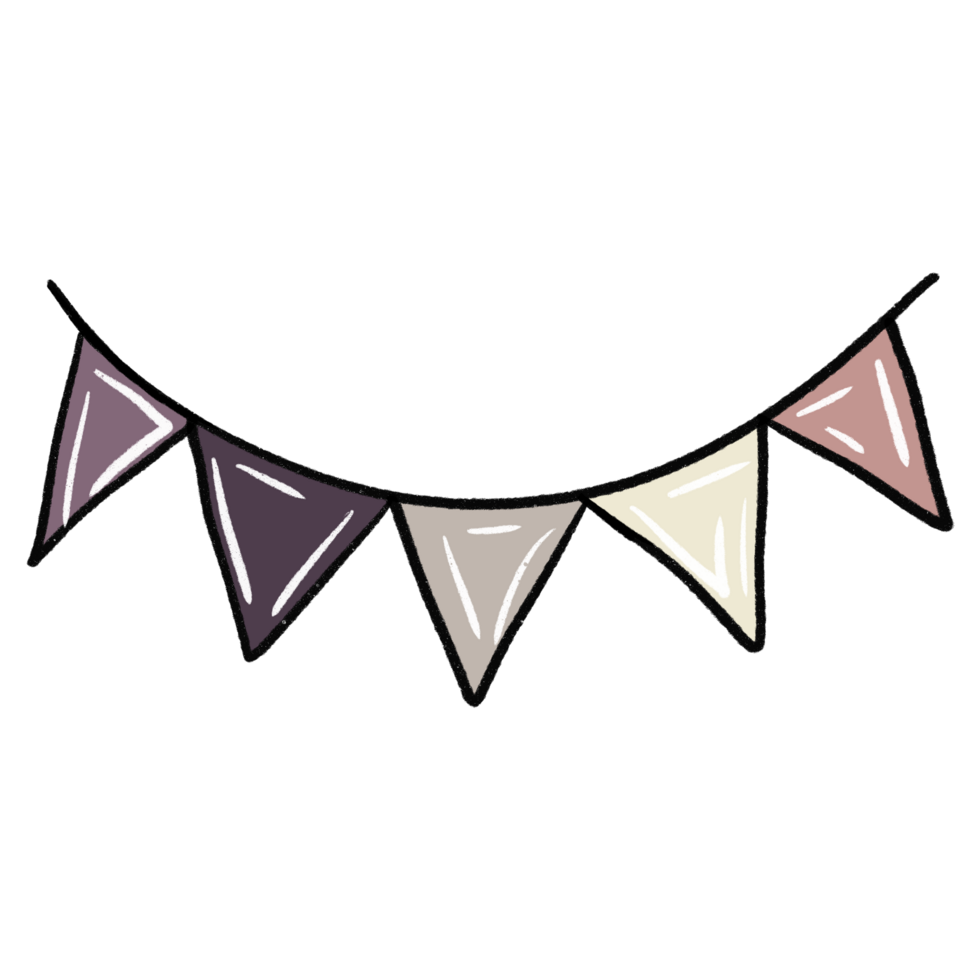 Multicolored festive flags-garland. png