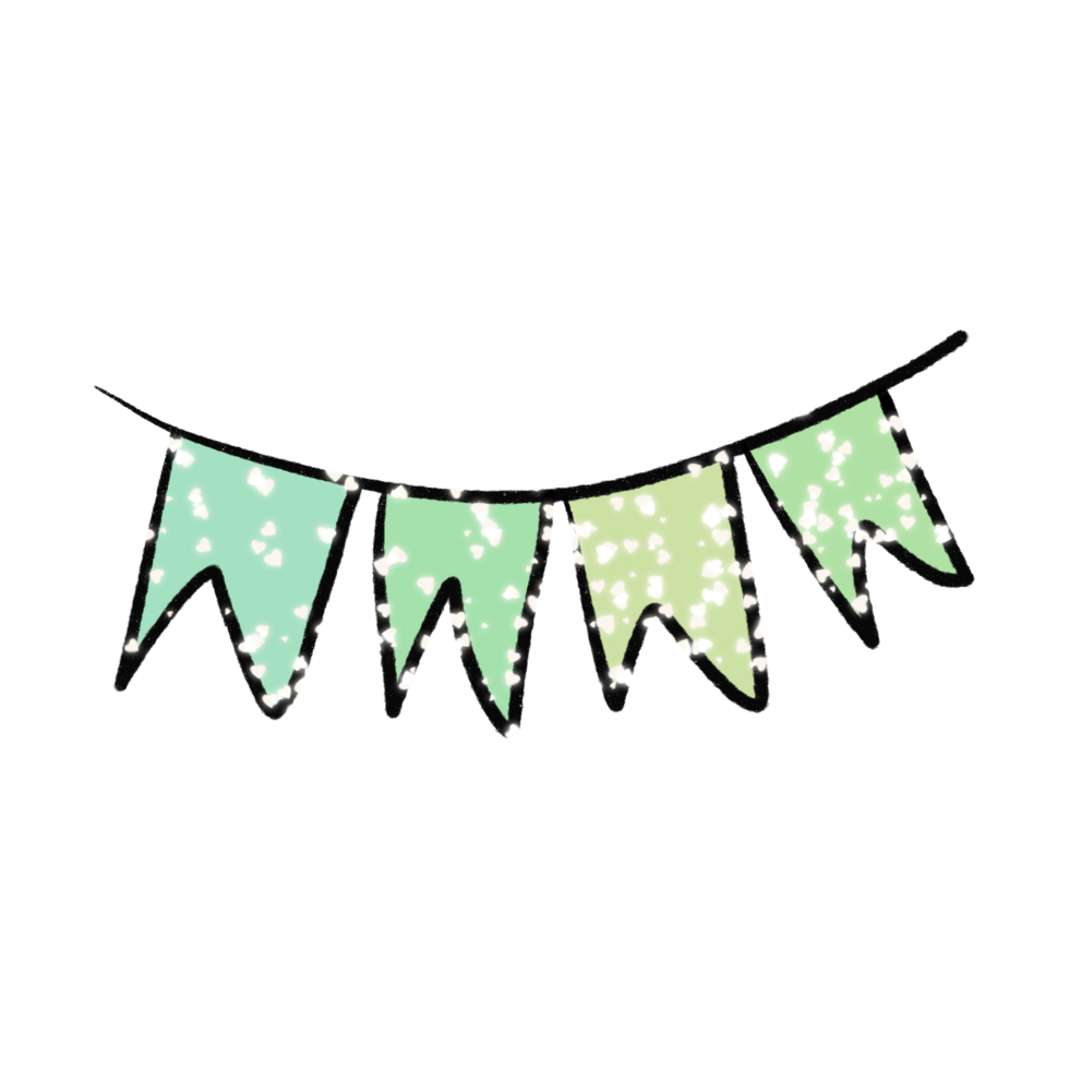 Multicolored festive flags-garland. png
