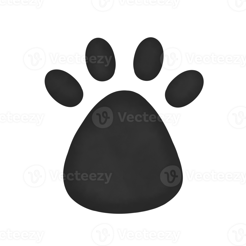 Black Color Cat Footprint 25312804 PNG