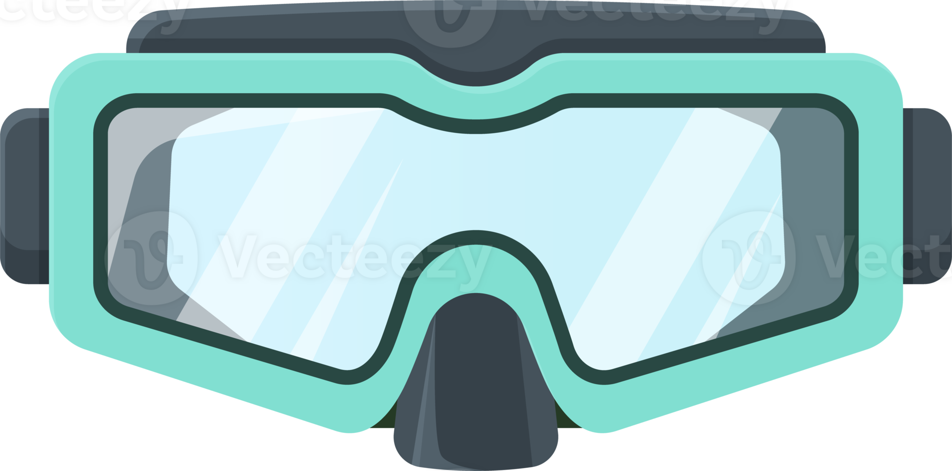 Diving mask modern png. Swimming equipment. Illustration isolated on ...