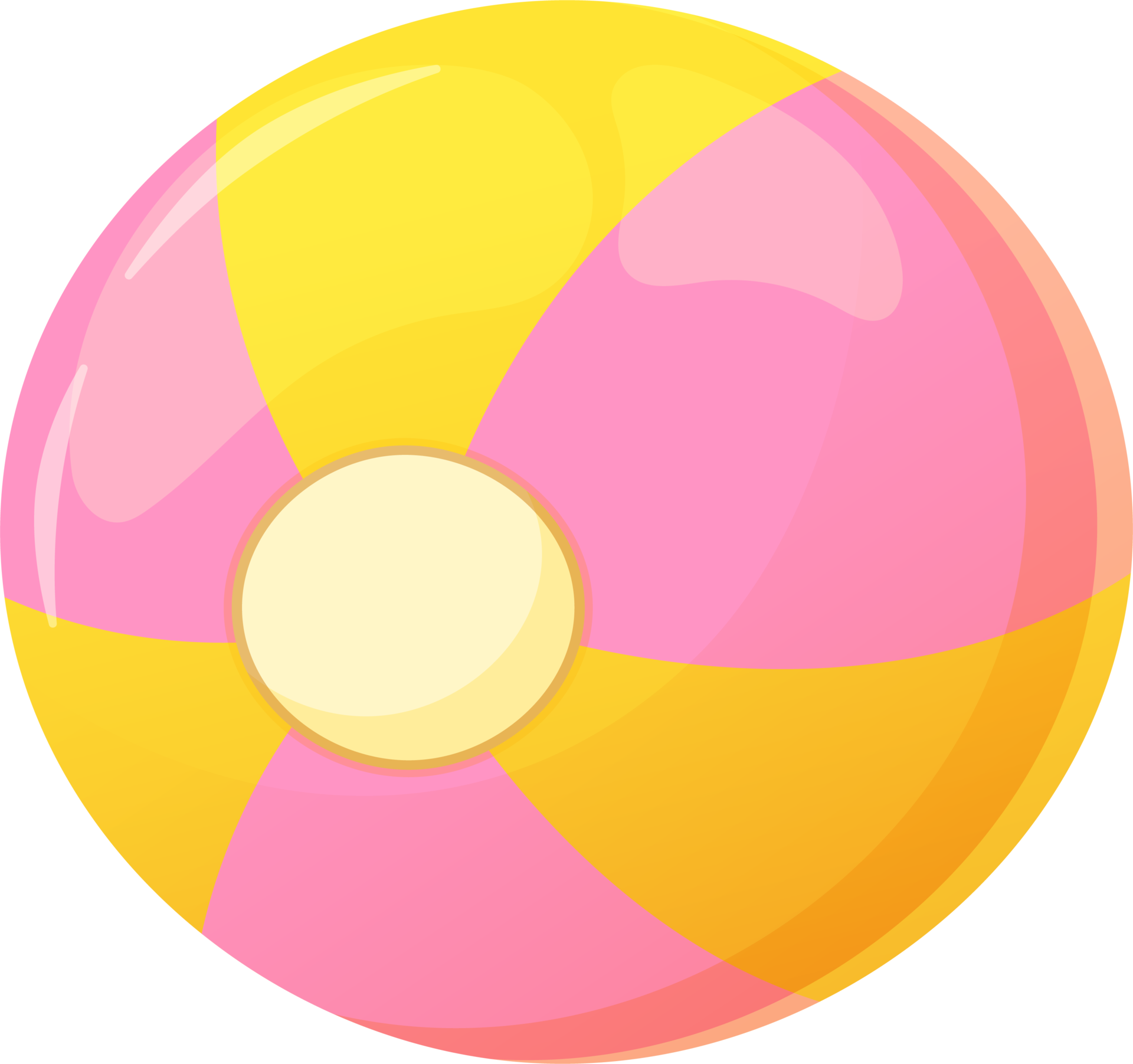Colorful beach ball png. Yellow and purple ball in cartoon style ...
