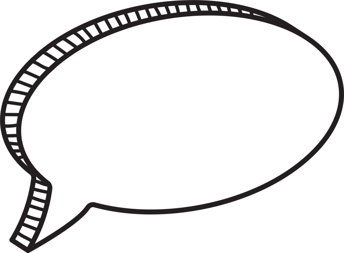 bubble speech comic empty doodle hand drawn png