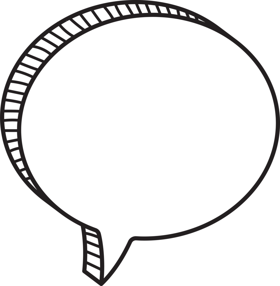 bubble speech comic empty doodle hand drawn png
