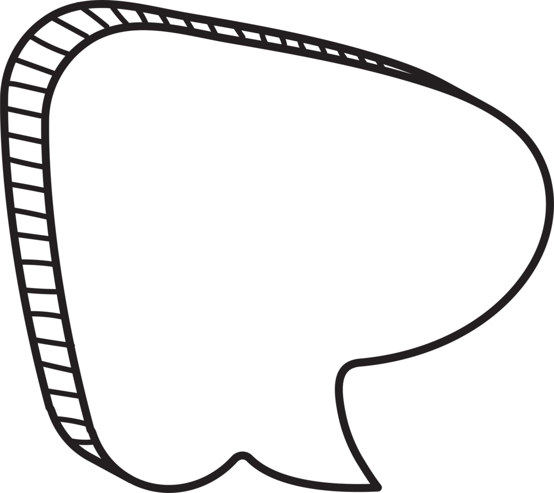bubble speech comic empty doodle hand drawn png