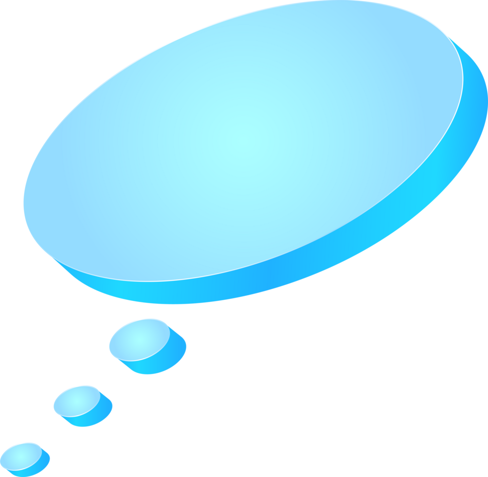 3d blue bubble speech comic empty element design png