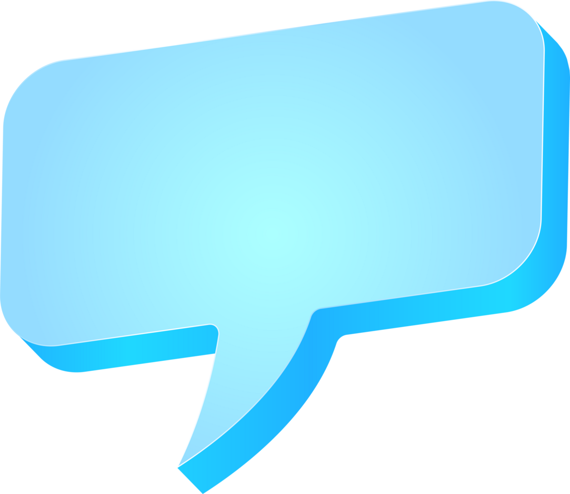 3d blue bubble speech comic empty element design png