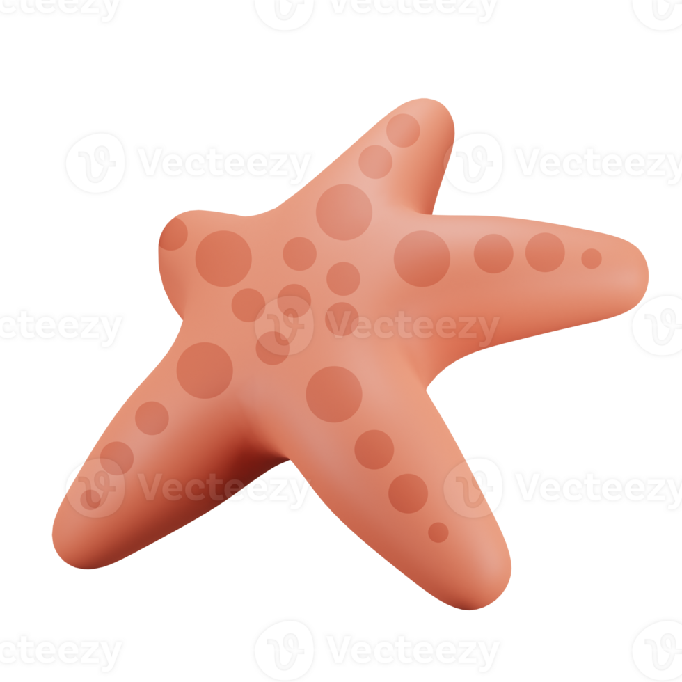 3D render starfish png