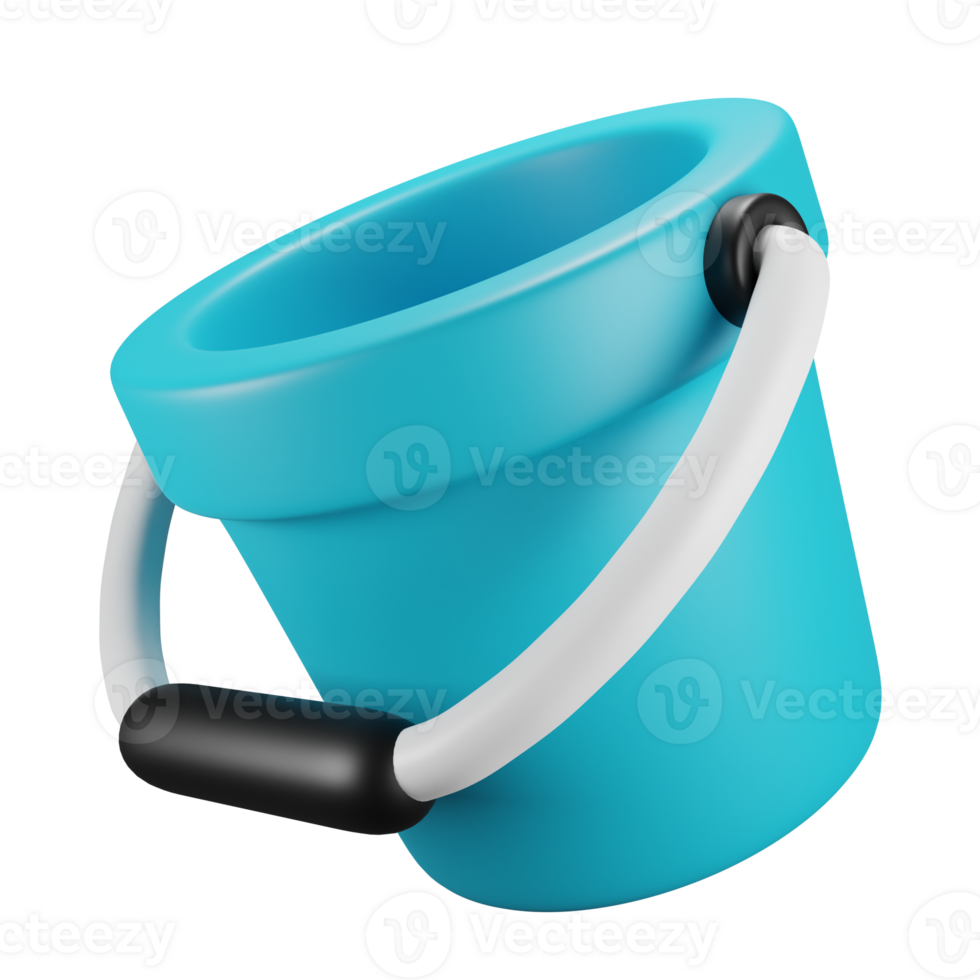 3D render beach bucket of summer png