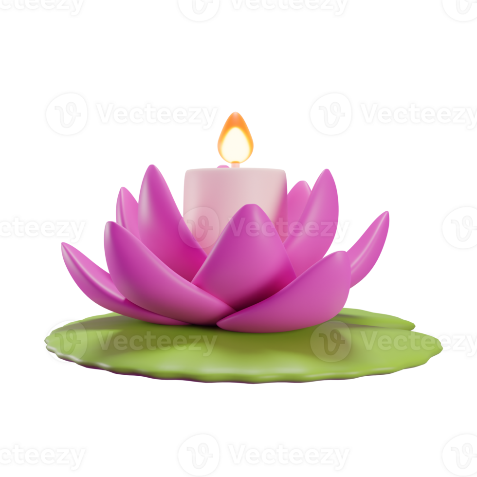 3d Illustration Lotus transparent Hintergrund png