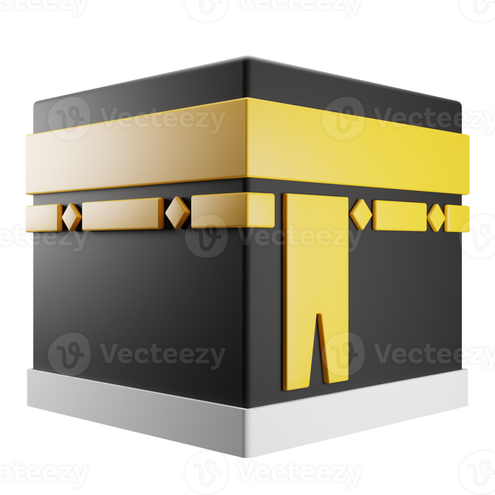 3D render makkah kaabah muslims hajj icon png