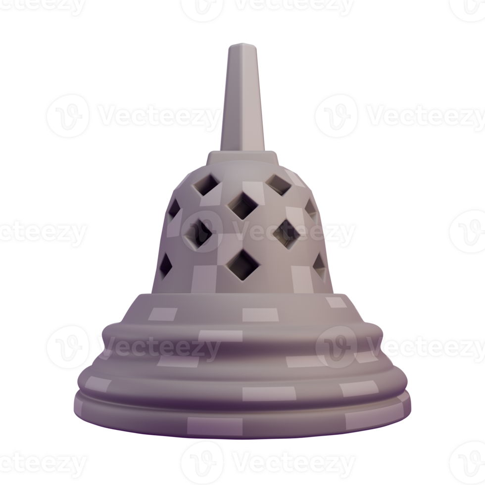 3d illustration stupa borobudur transparent Contexte png