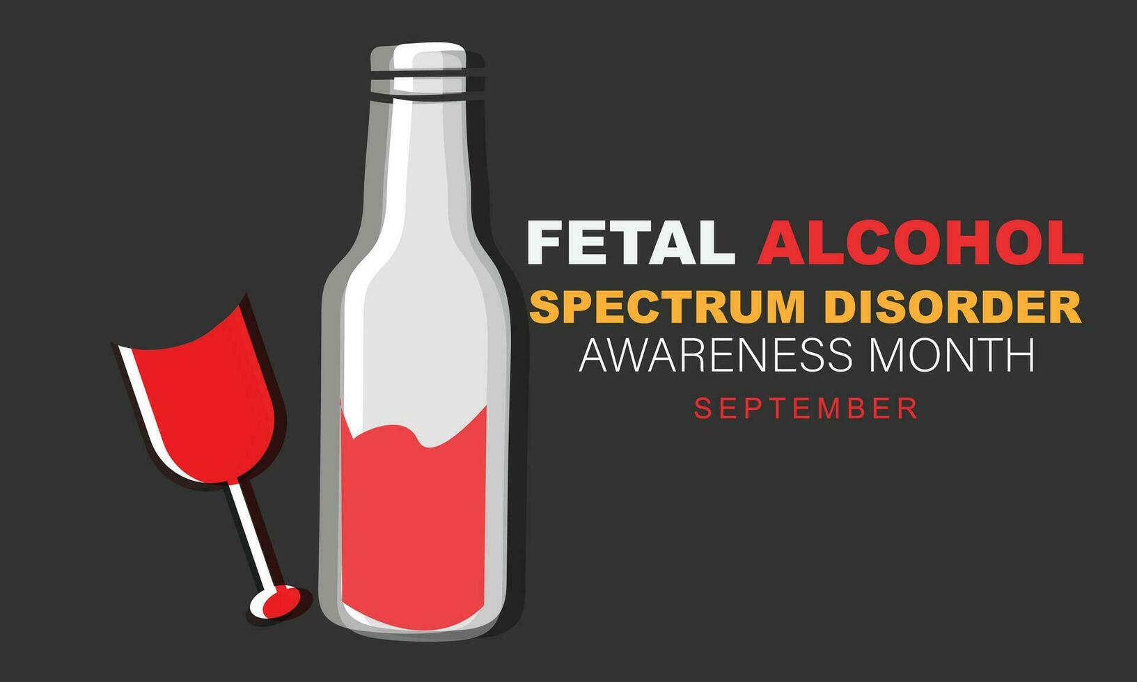 internacional fetal alcohol espectro trastorno conciencia mes. fondo, bandera, tarjeta, póster, modelo. vector ilustración.