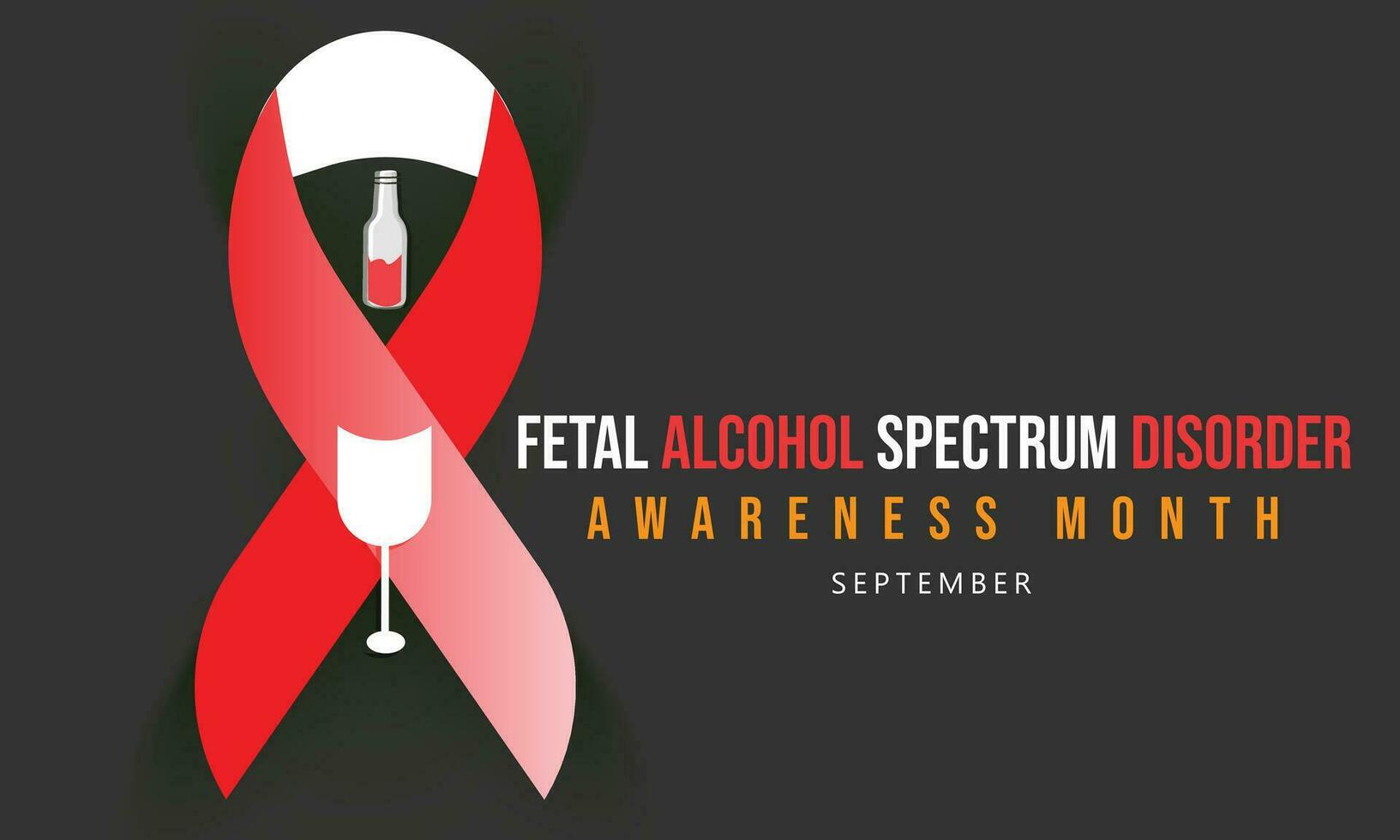 internacional fetal alcohol espectro trastorno conciencia mes. fondo, bandera, tarjeta, póster, modelo. vector ilustración.