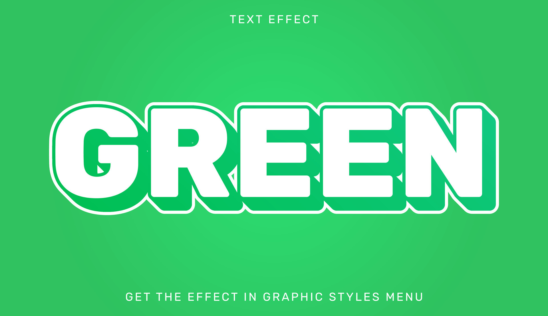 Editable green text effect in 3d style with green and white colors ...