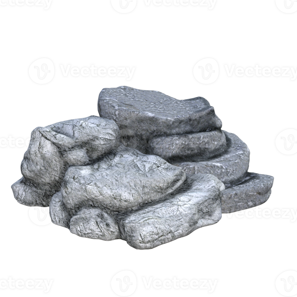 Stone rock isolated 3d png