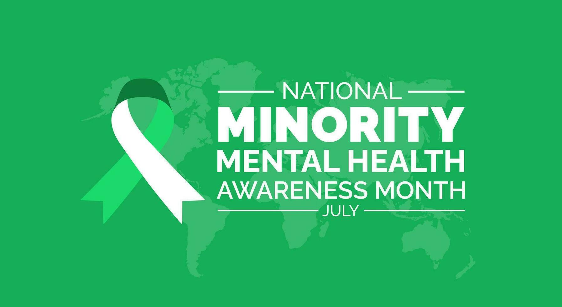 National Minority Mental Health Awareness Month background, banner, poster and card design template celebrated in July. vector