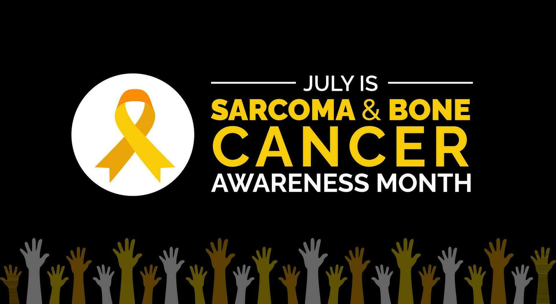 Sarcoma and Bone Cancer Awareness Month background, banner, poster and card design template celebrated in july. vector