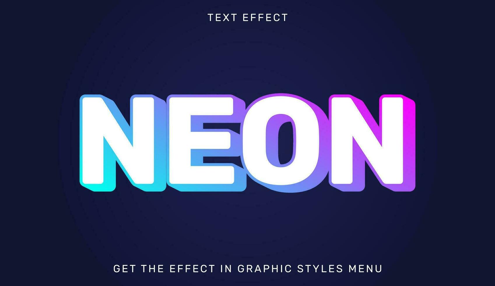 Editable neon text effect in 3d style isolated on dark background. Text emblem for brand or business logo vector