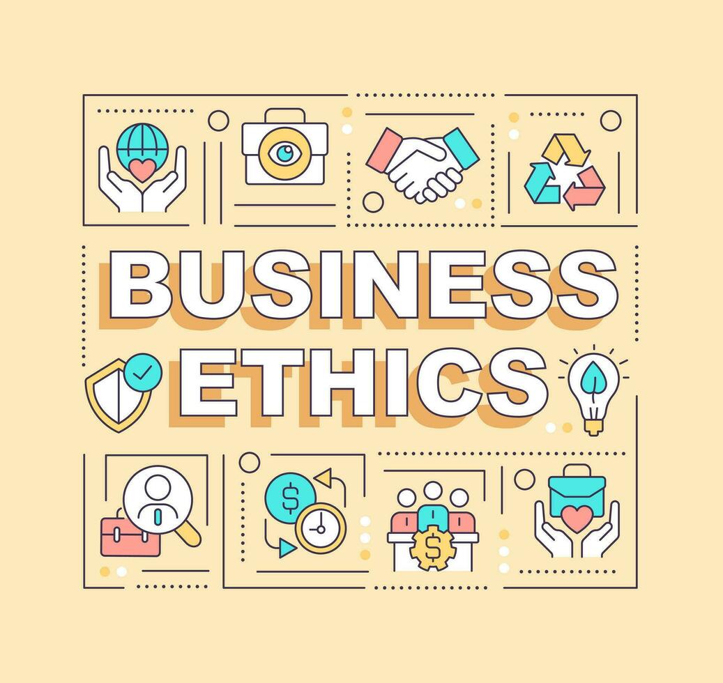Business ethics word concepts yellow banner. Enhancing customer loyalty. Infographics with editable icons on color background. Isolated typography. Vector illustration with text