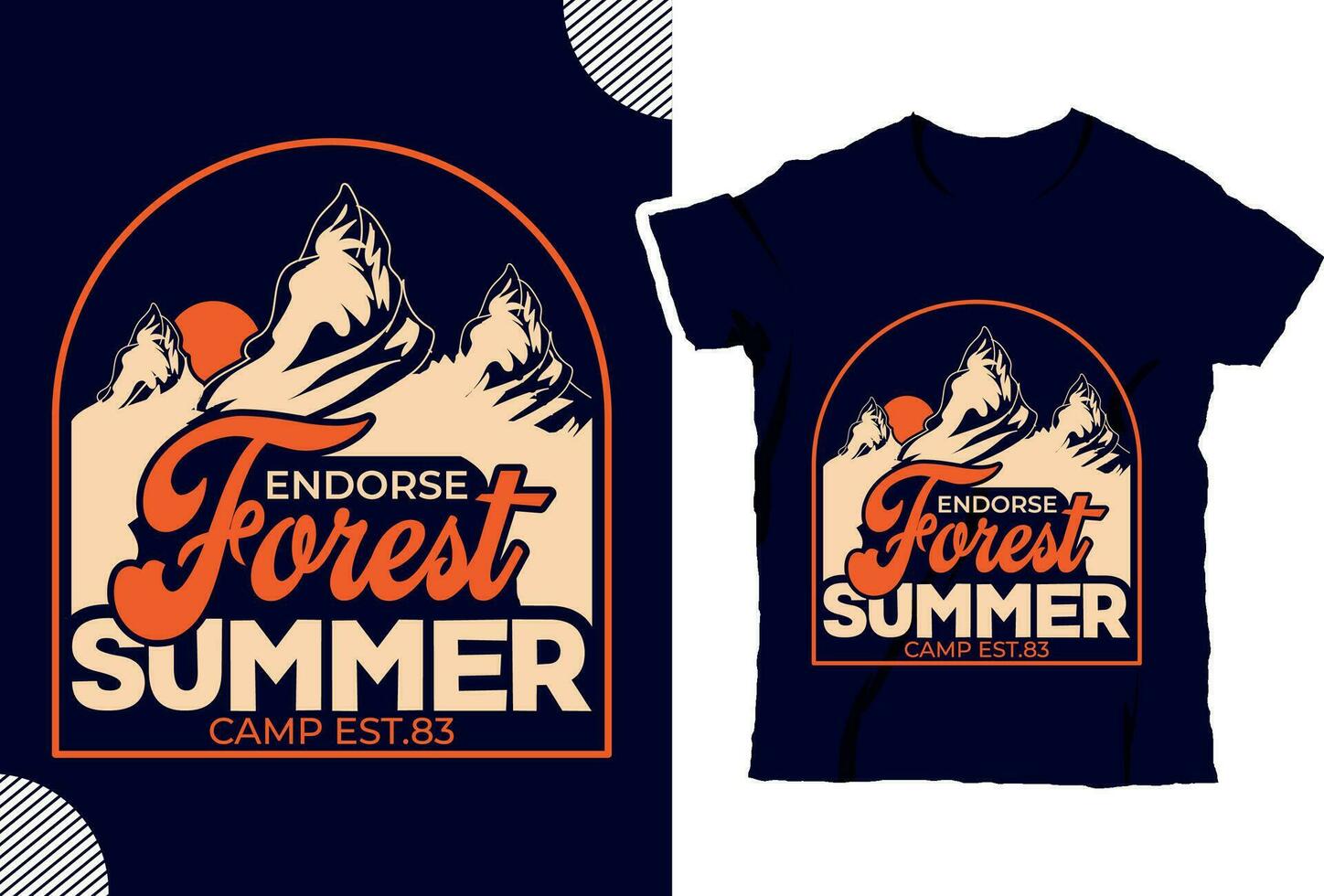 ENDORSE FOREST SUMMER CAMP EST.83 Climber hiker backpacker silhouette vector of a mountaineer t shirt design