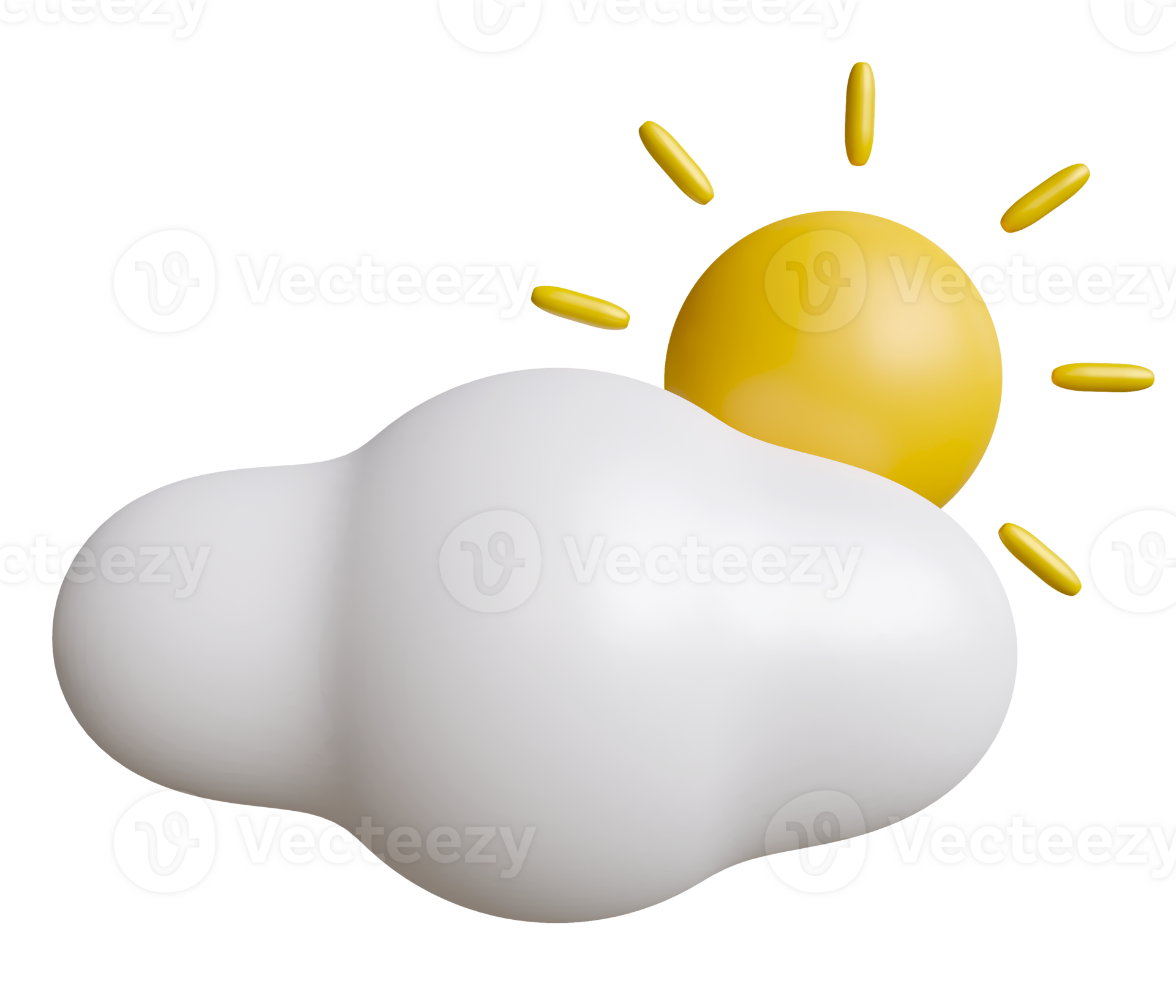 3d weather forecast icons. cloud weather and sun, transparent weather
