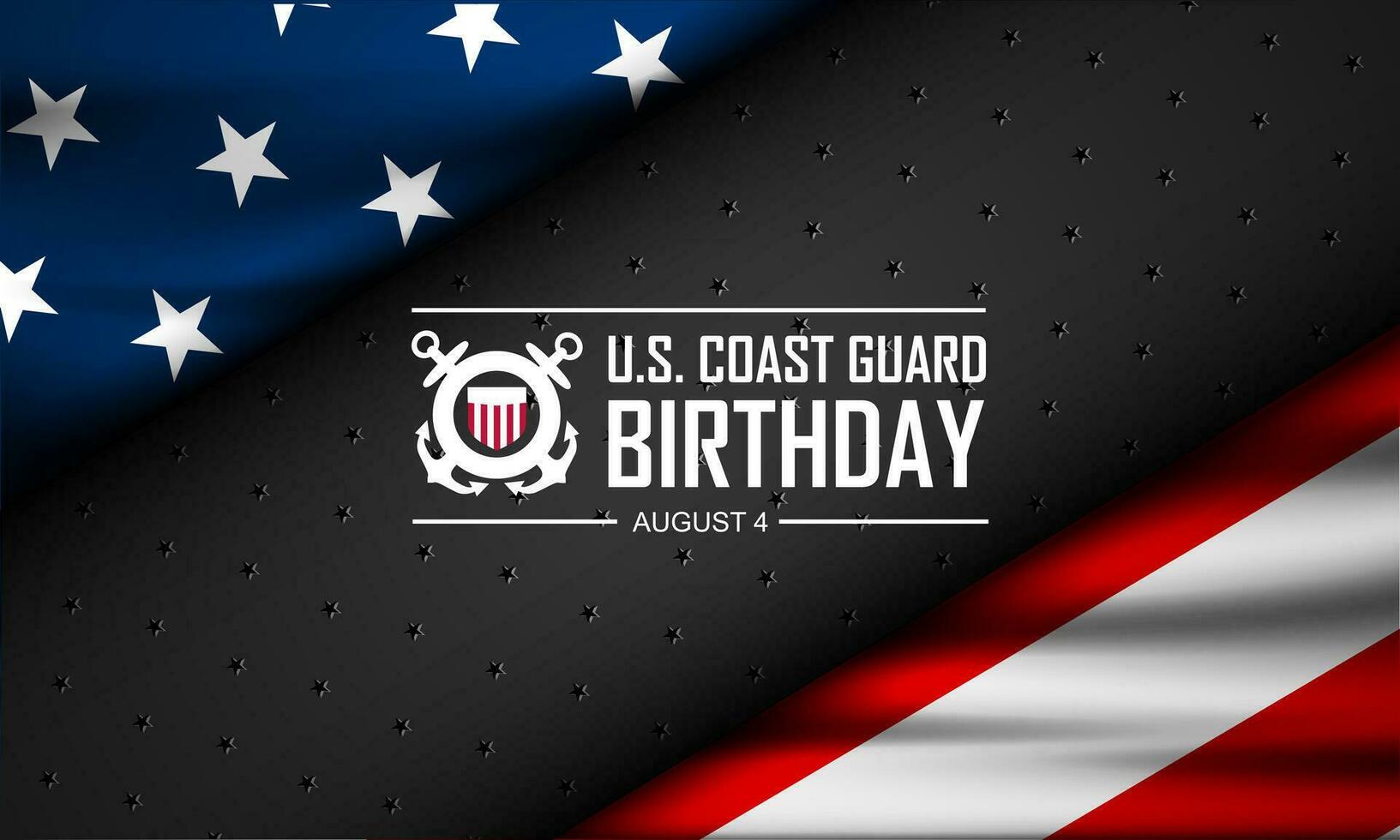 U.S. Coast Guard Birthday August 4 background vector illustration