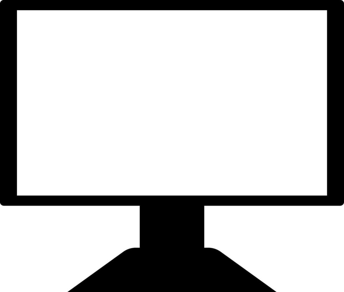 Black and white computer in flat style. vector