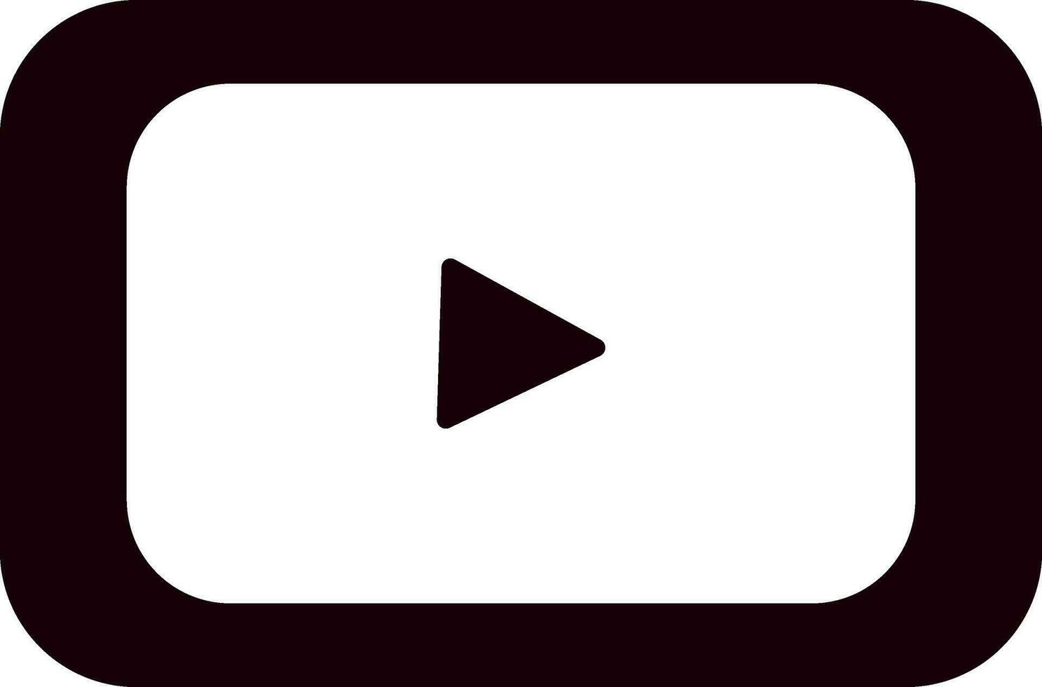 Black and white youtube icon in flat style. vector