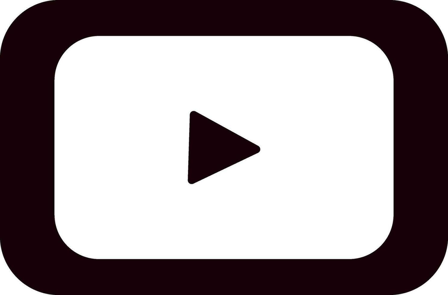 Black and white youtube icon in flat style. vector
