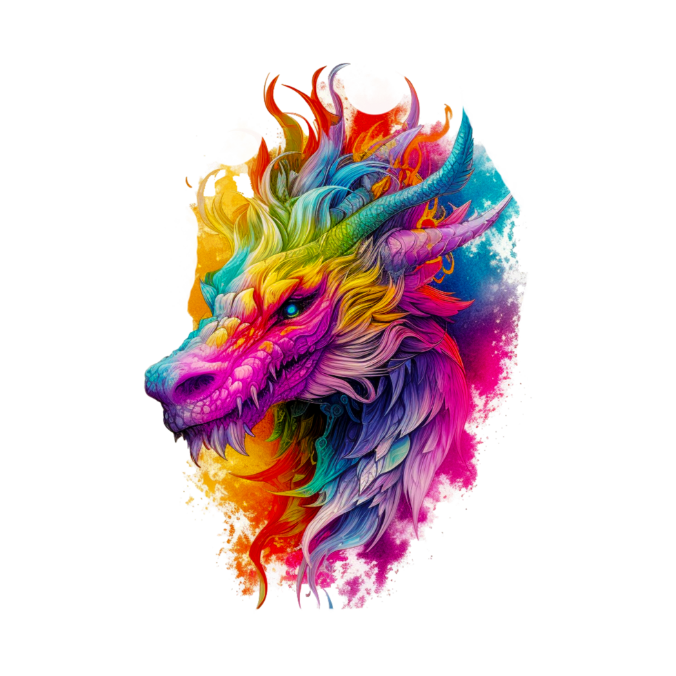 A colorful dragon Generative Ai png