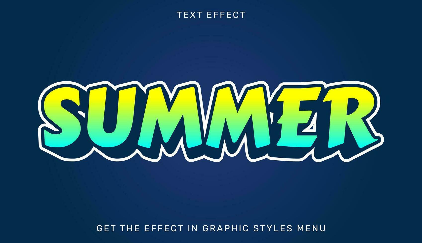 Editable summer text effect in 3d style. Text emblem for branding or business logo vector