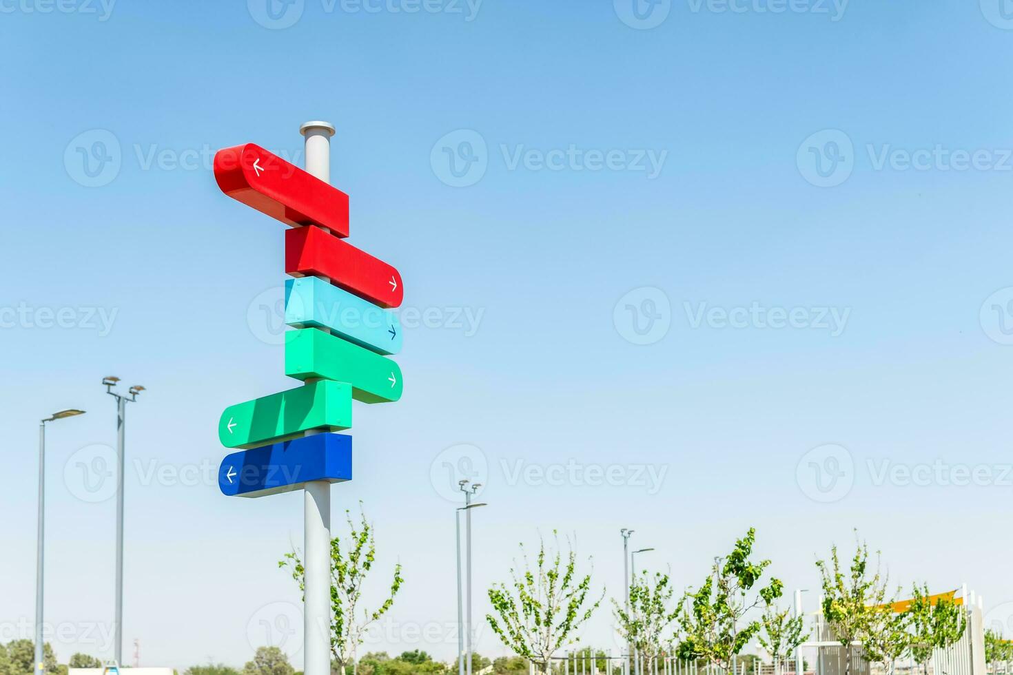 Blank Sign Post at sunny day. photo