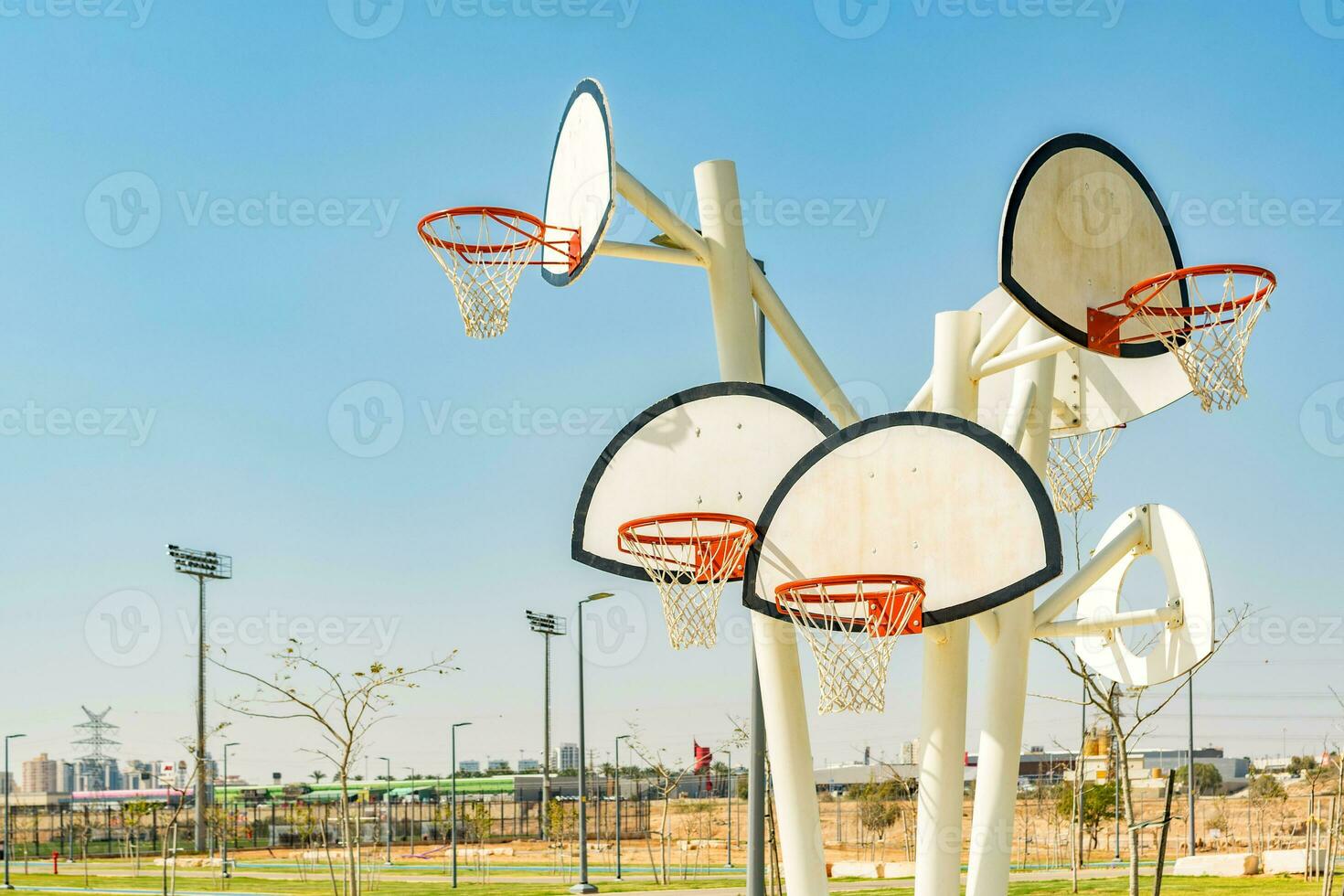 Basketball backboards and hoops photo