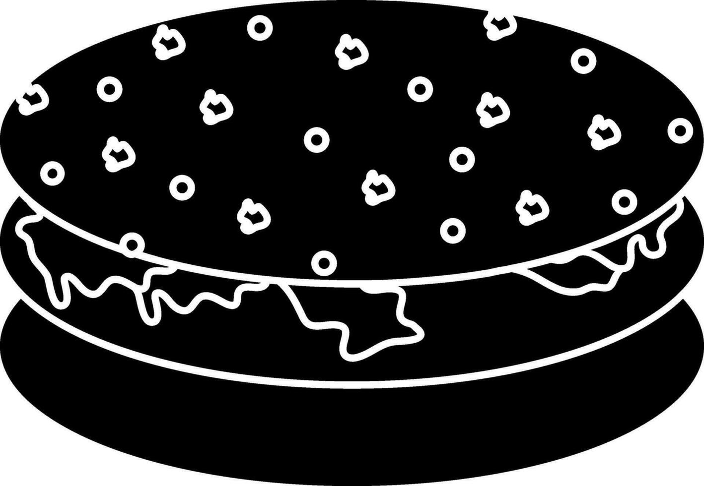 Illustration of a Black and White burger. vector