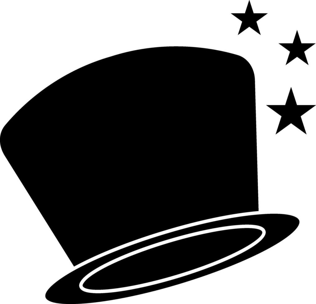 Illustration of black magic hat. vector