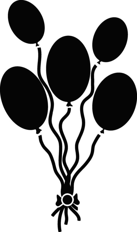 Black bunch of balloons flying. vector
