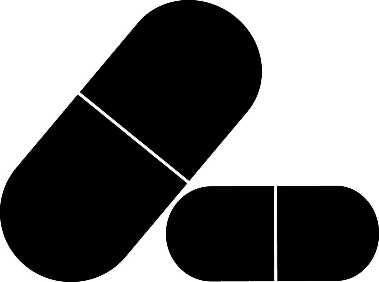 Flat style black pills on white background. vector