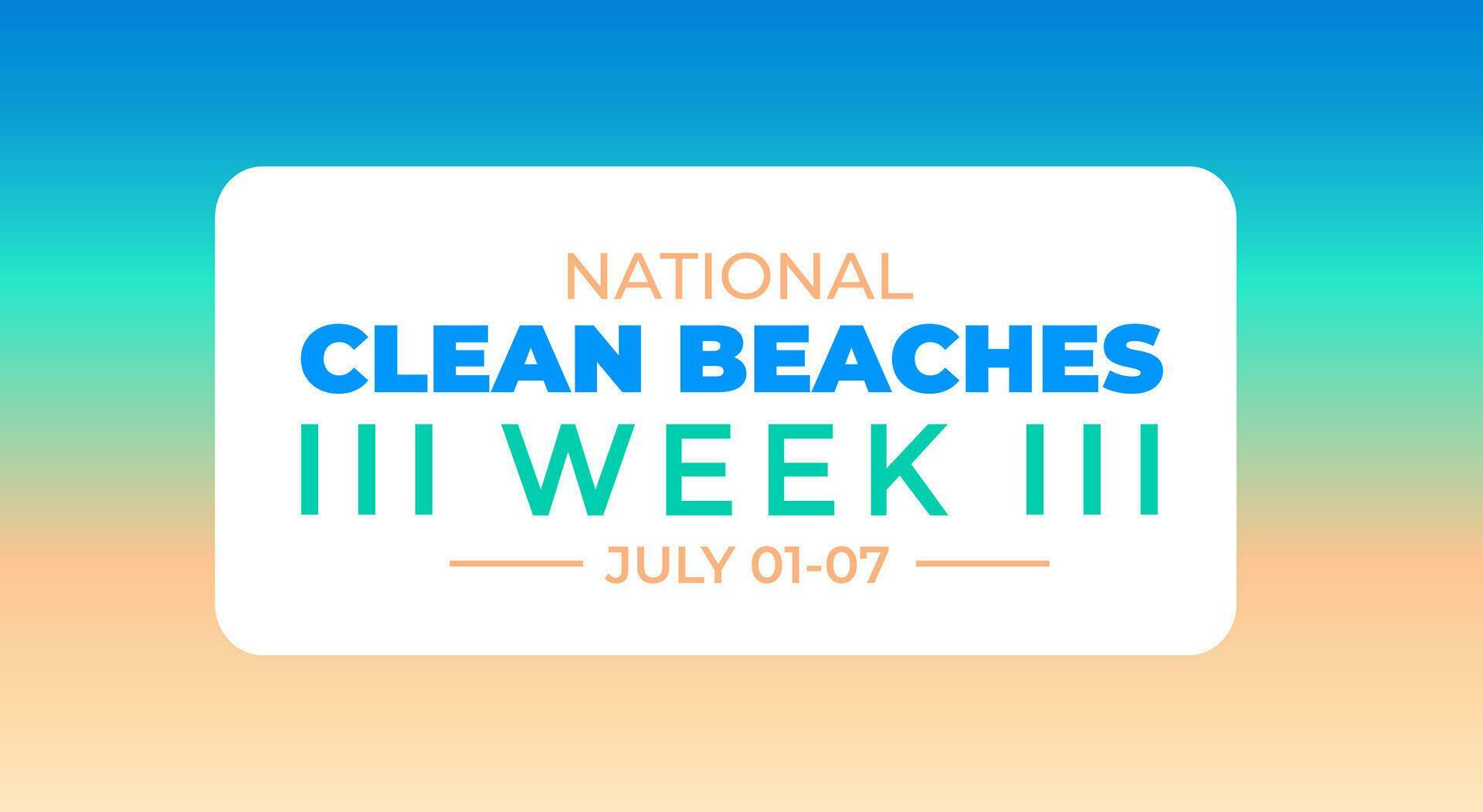 National Clean Beaches Week background, banner, poster and card design