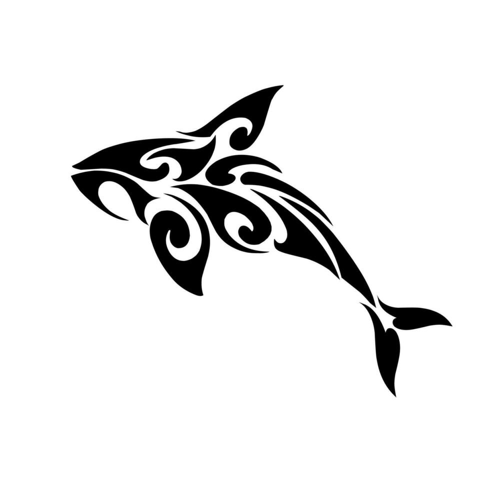 Illustration vector graphic of tribal art design orca whale