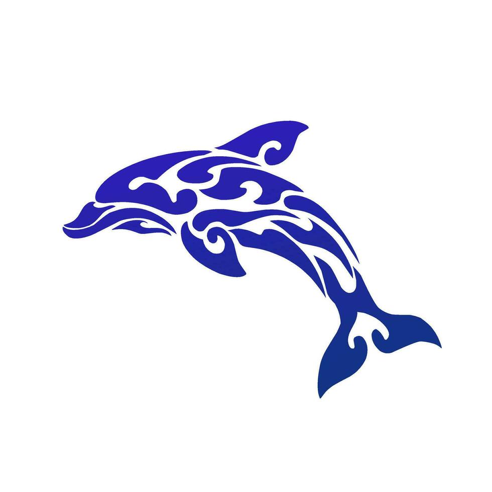Illustration vector graphic of tribal art dolphin