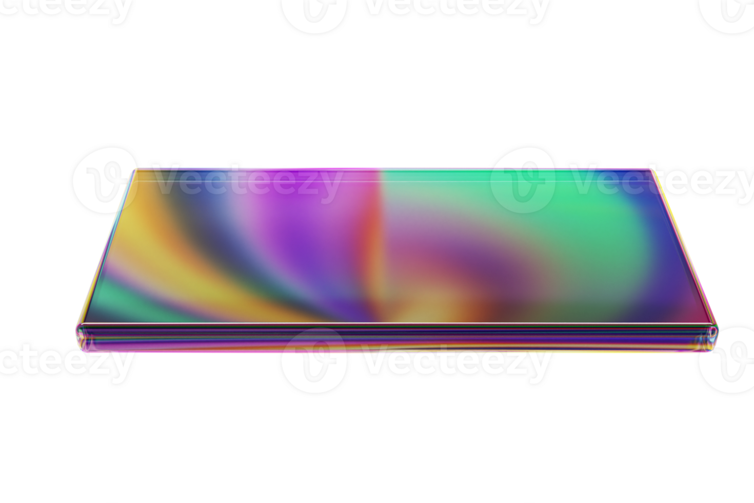 Rectangle iridescent glass shape png
