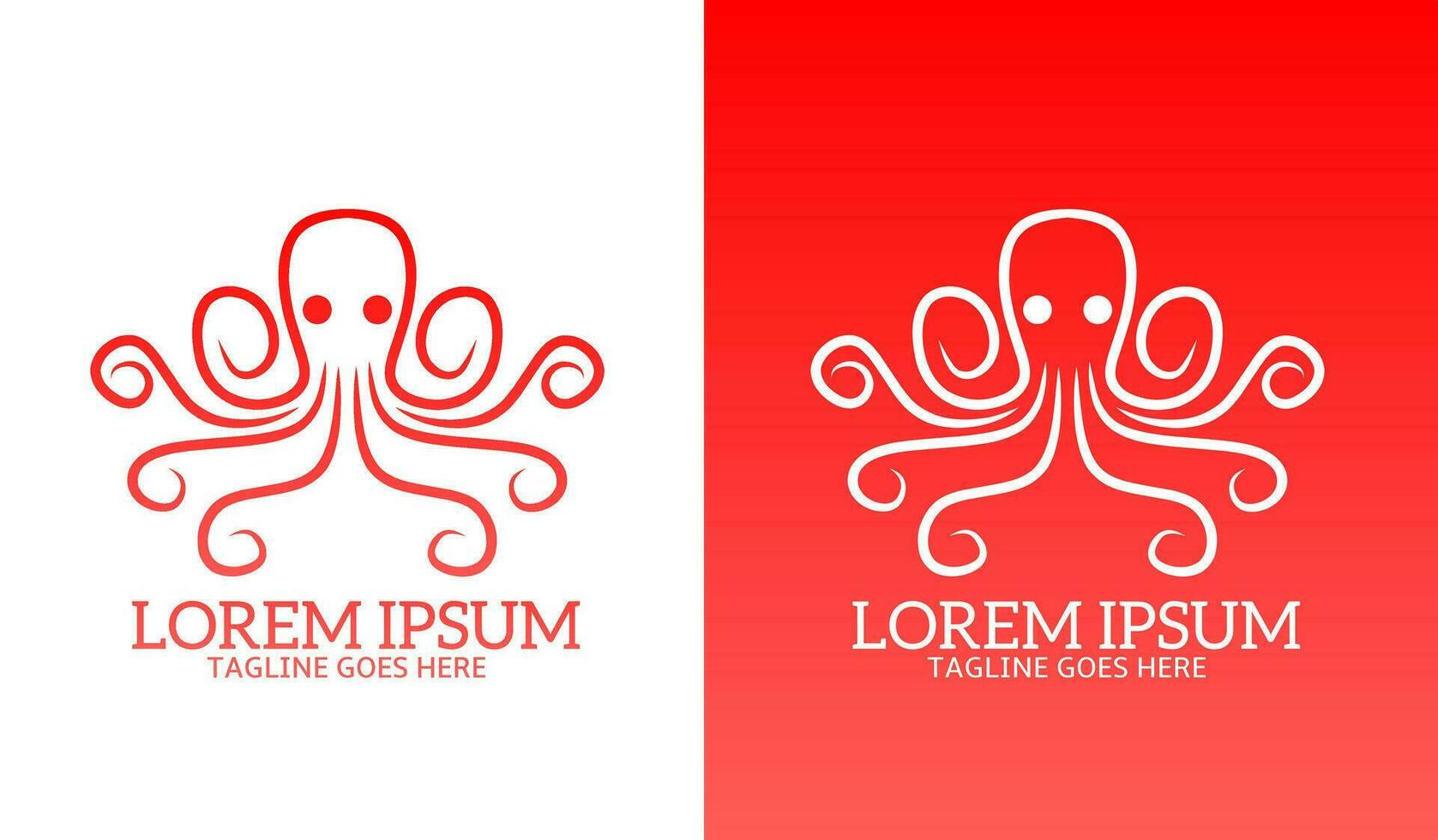 ilustración vector gráfico de línea Arte pulpo sencillo diseño para logo