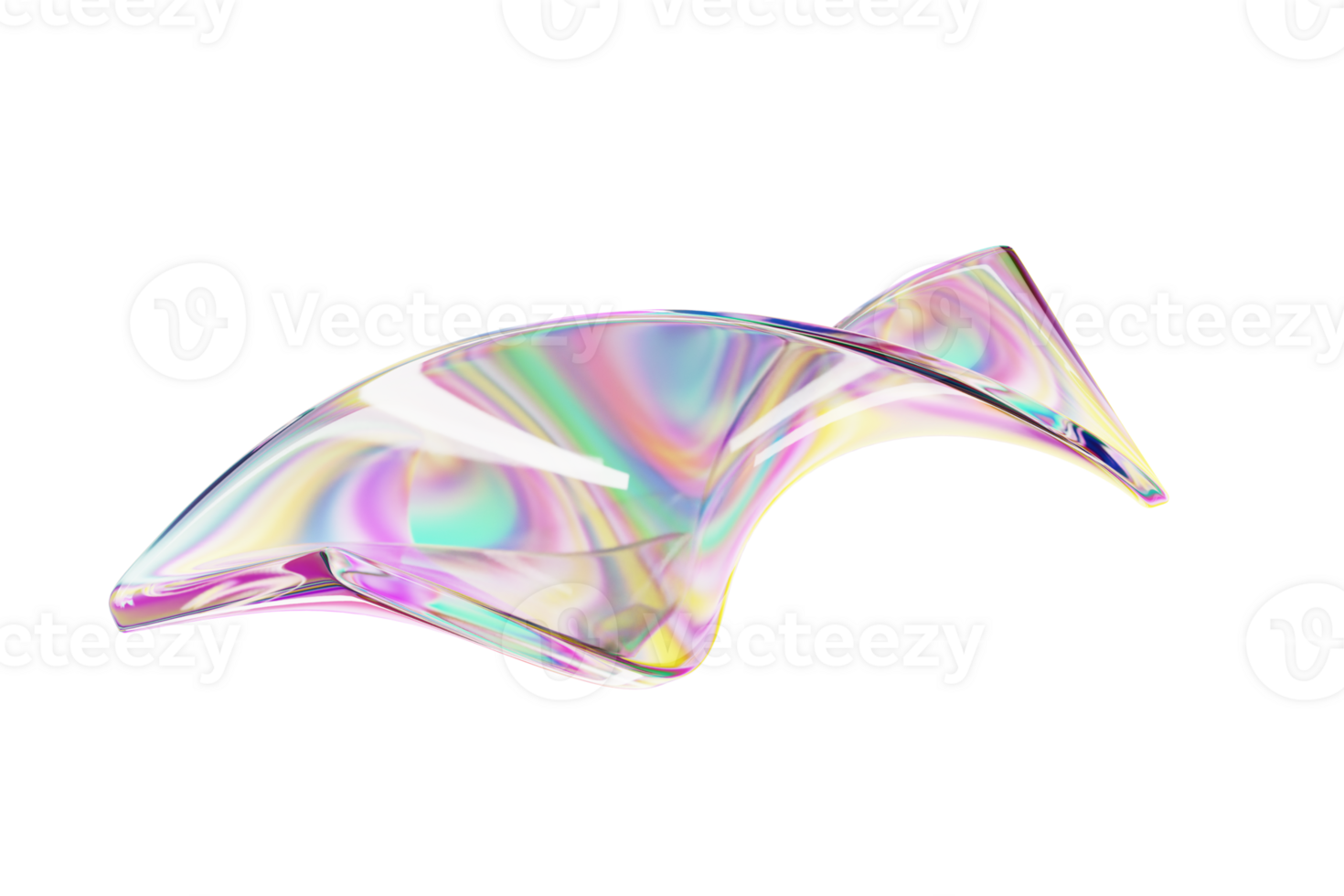 Rectangle iridescent liquid glass shape png