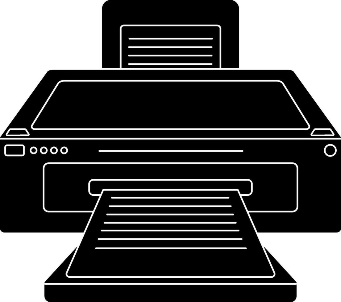 Flat style Black and white printer. Glyph icon or symbol. 25314749