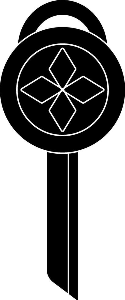 negro y blanco llave en plano estilo. glifo icono o símbolo. vector
