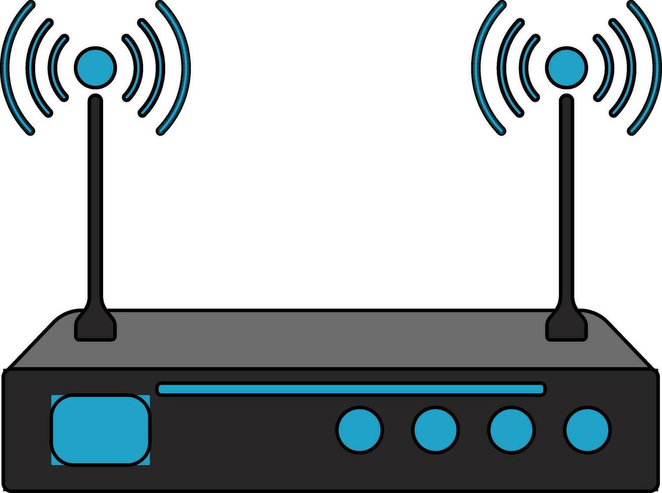 Flat style router in grey and blue color. vector