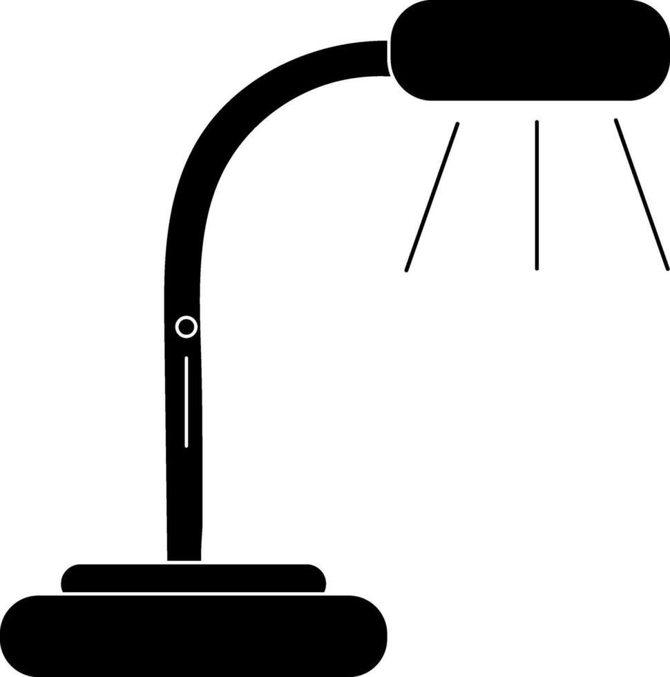negro mesa lámpara en blanco antecedentes. glifo icono o símbolo. vector