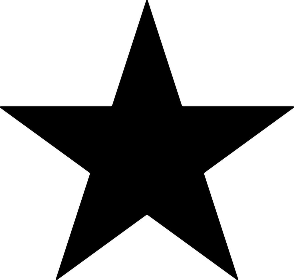 Black and white star in flat style. Glyph icon or symbol. vector