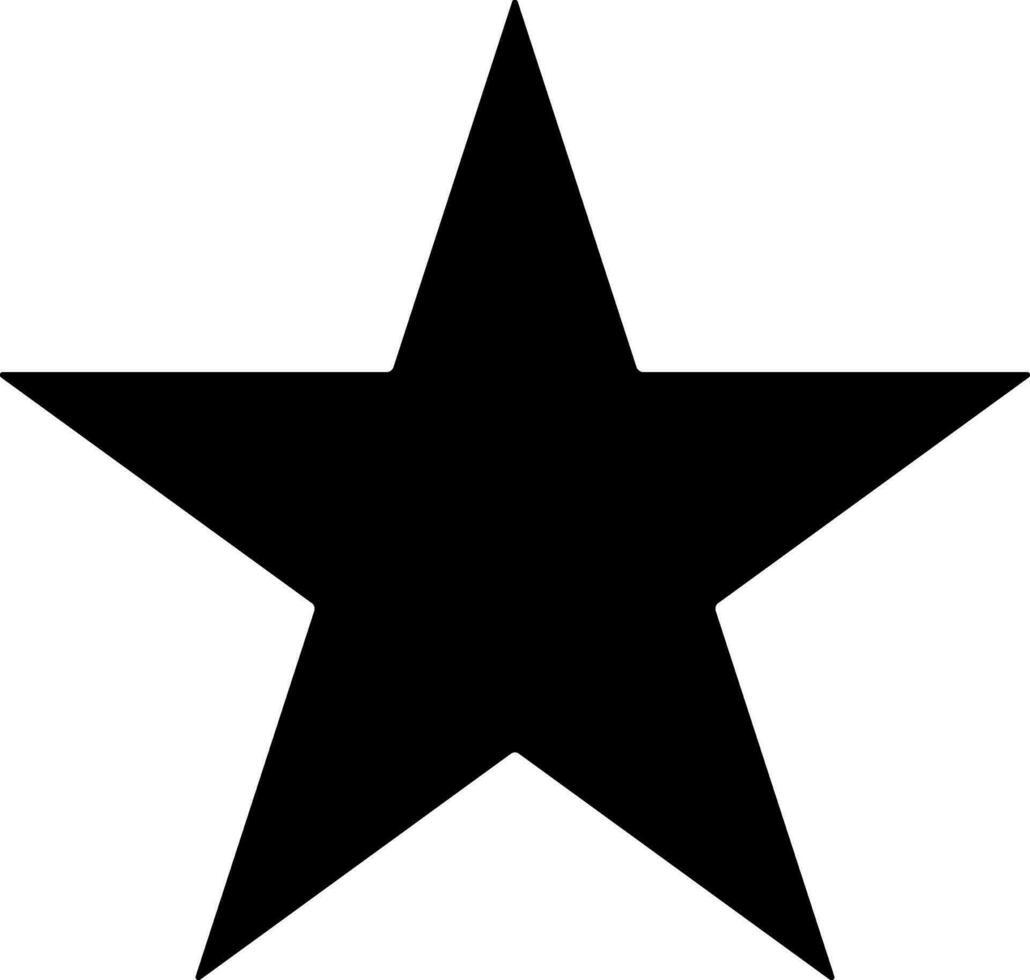 Black and white star in flat style. Glyph icon or symbol. vector