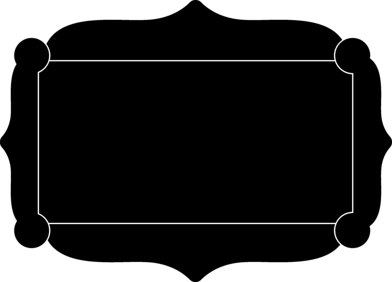 Flat style Black and white blank frame. Glyph icon or symbol. vector
